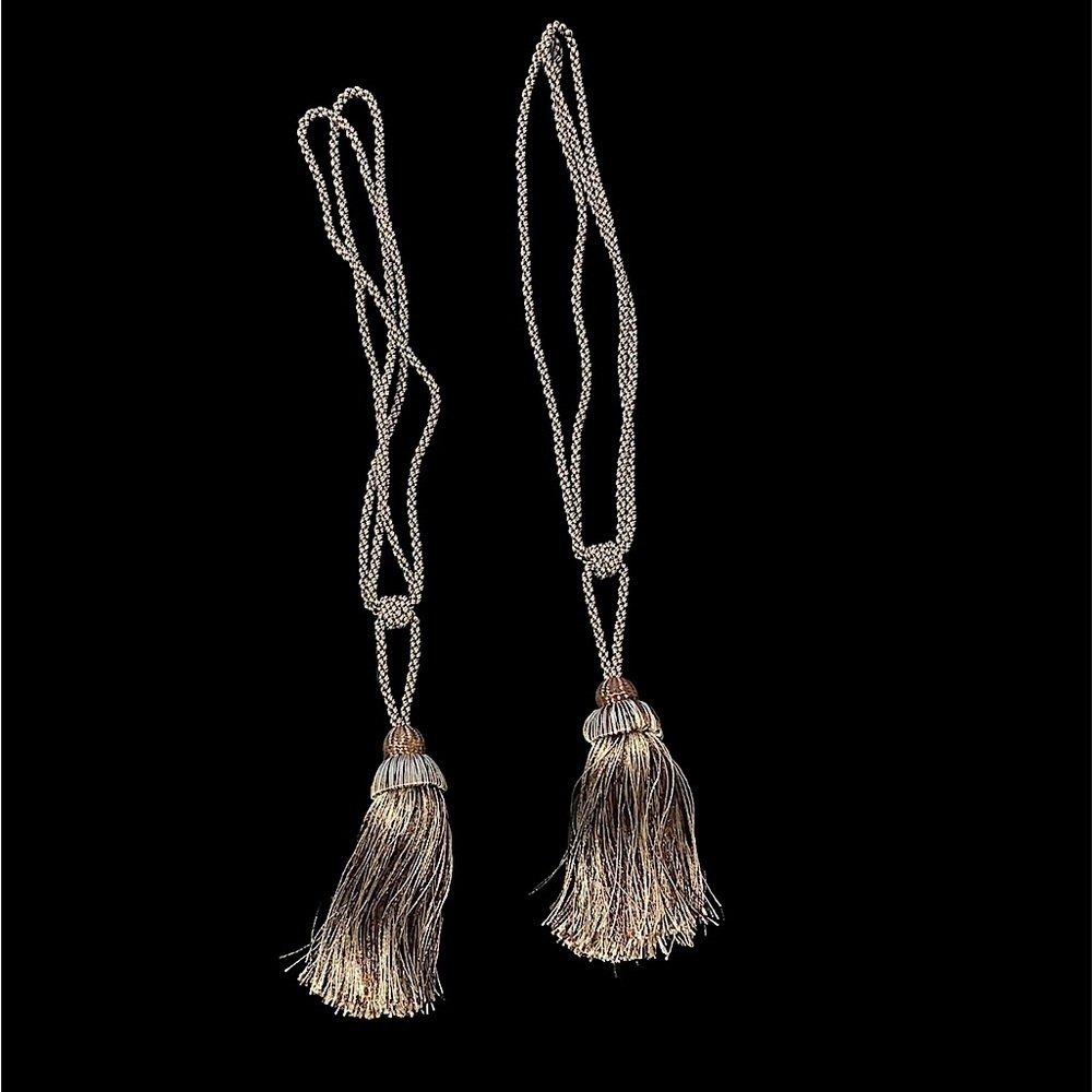 2Pc Tassel Tieback gold bronze curtain ties